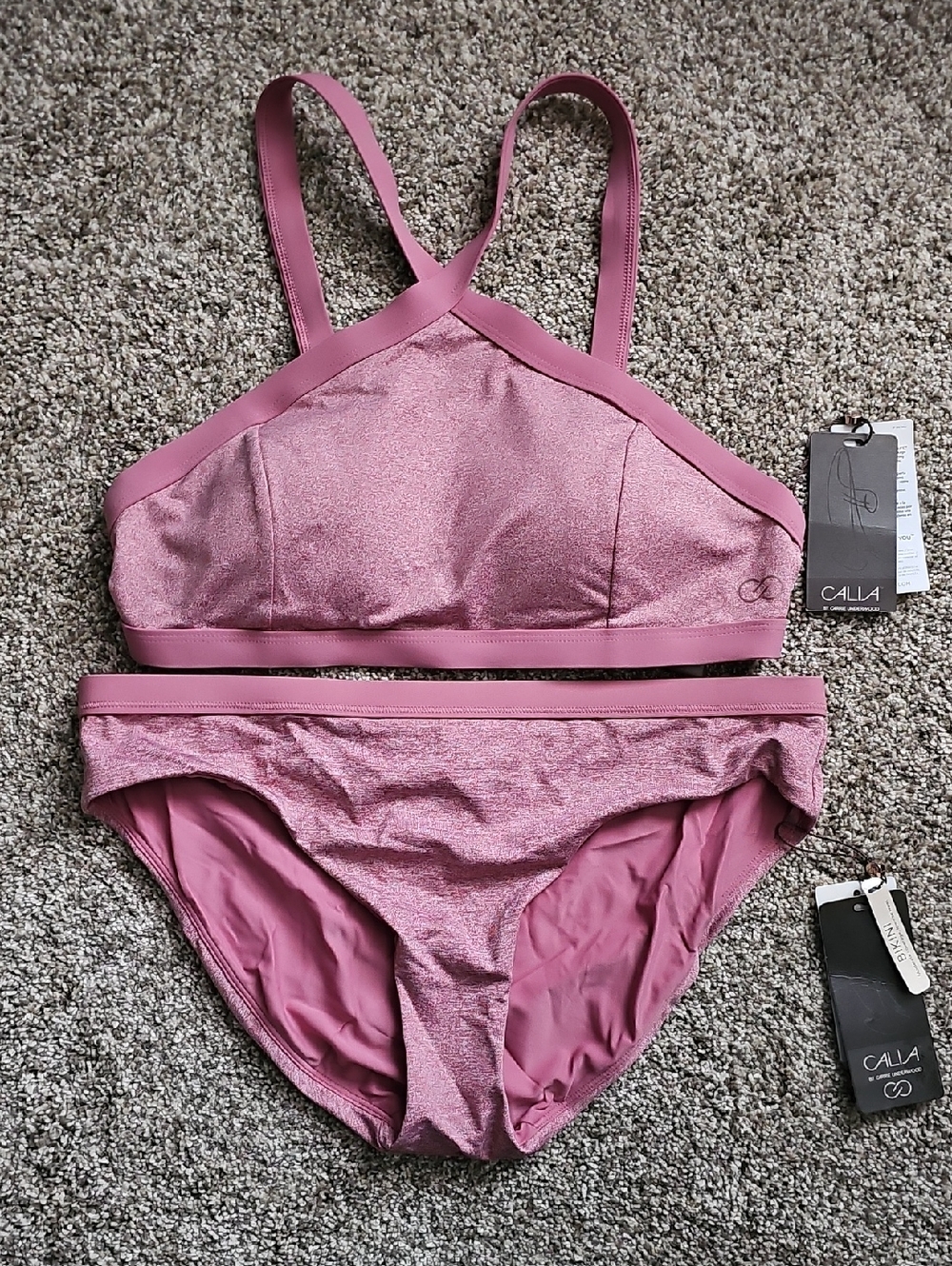 CALIA by Carrie Underwood Mauve Bikini Set